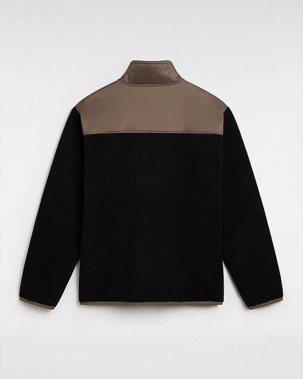 Black / Brown Men Vans Ranford Polar Fleece Loose Pullover Canada | VN7962058
