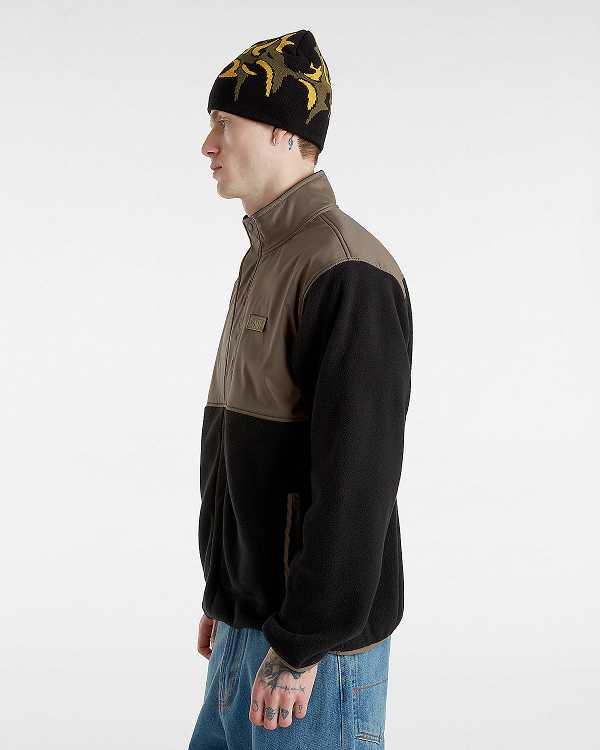 Black / Brown Men Vans Ranford Polar Fleece Loose Pullover Canada | VN7962058