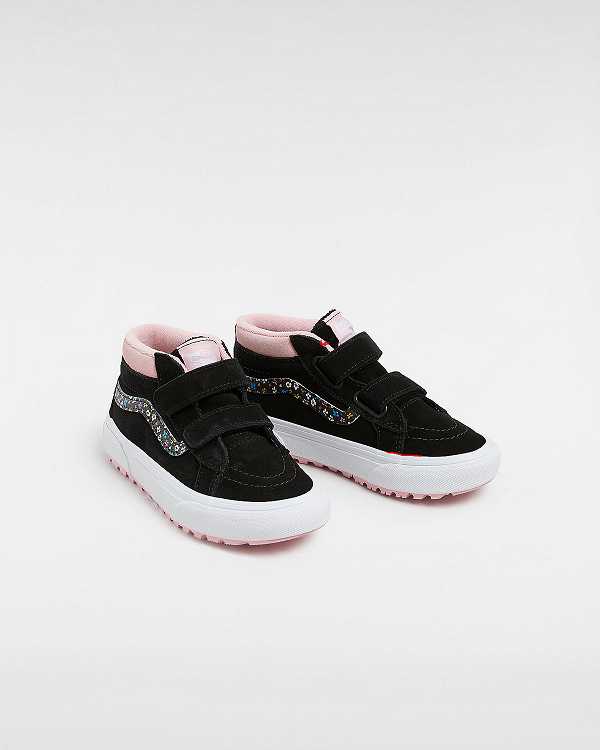 Black / Pink Kids' Vans MTE Sk8-Mid Reissue Hook and Loop (4-8 years) Sneakers Canada | VN3207985