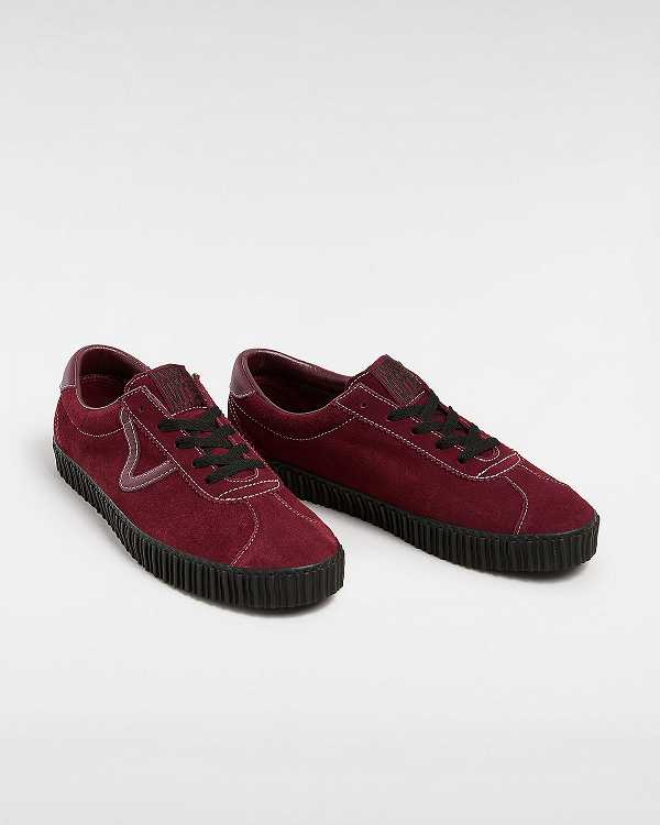 Black / Red Women Vans Sport Low Creeper Suede Sneakers Canada | VN1706529