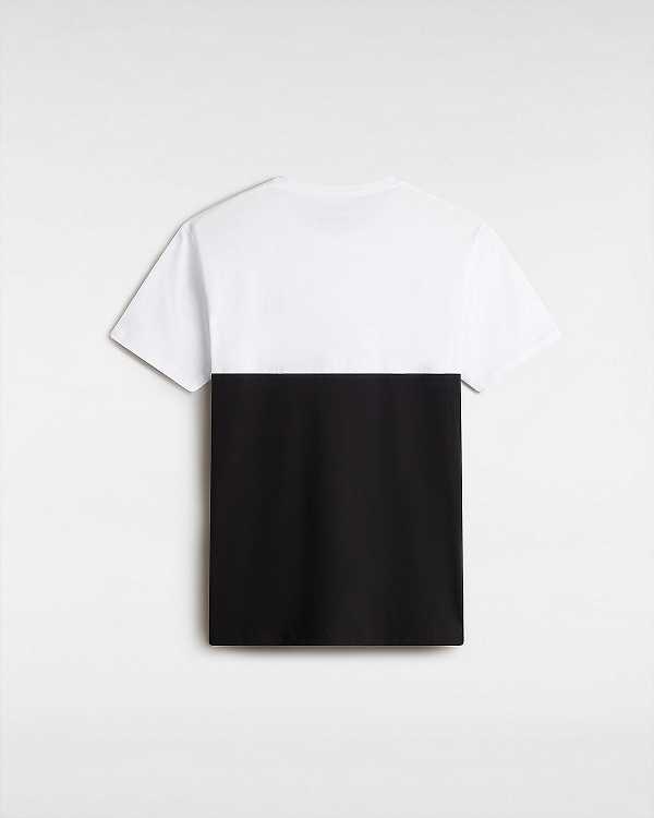 Black / White Men Vans Colorblock T Shirts Canada | VN6381425