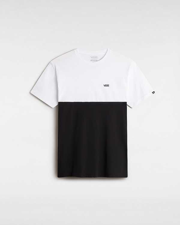 Black / White Men Vans Colorblock T Shirts Canada | VN6381425