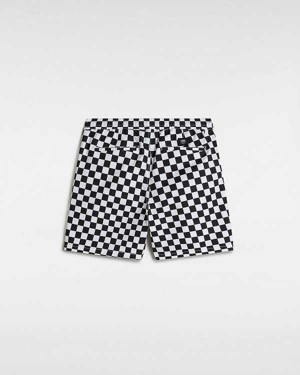 Black / White Men Vans Range Relaxed Elastic Shorts Canada | VN1057263