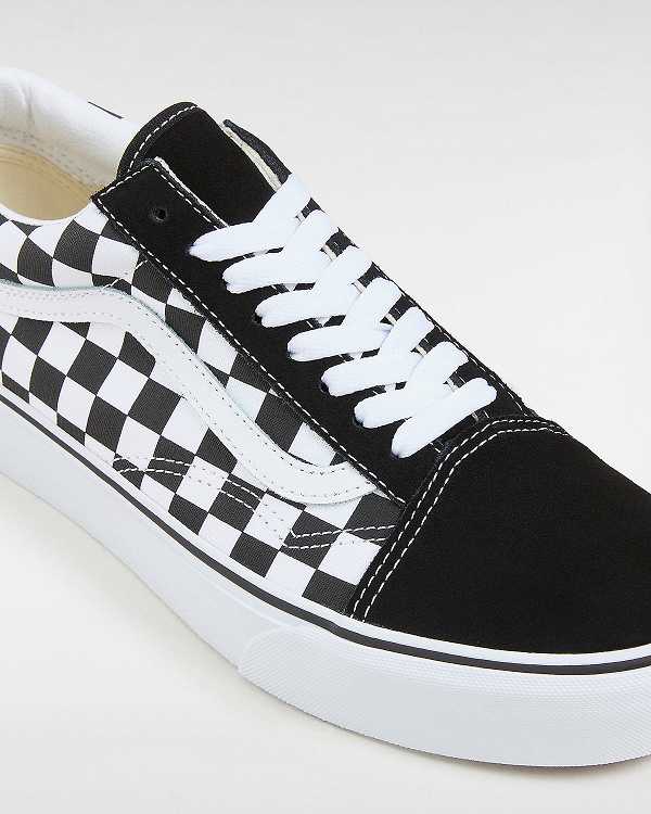 Black / White Women Vans Checkerboard Old Skool Platform Shoes Canada | VN3940678