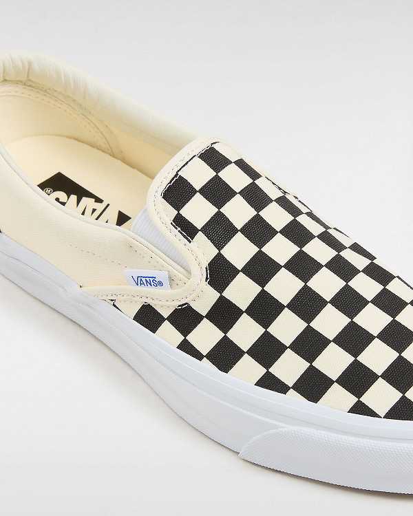 Black / White Women Vans Premium 98 Slip On Shoes Canada | VN5293761
