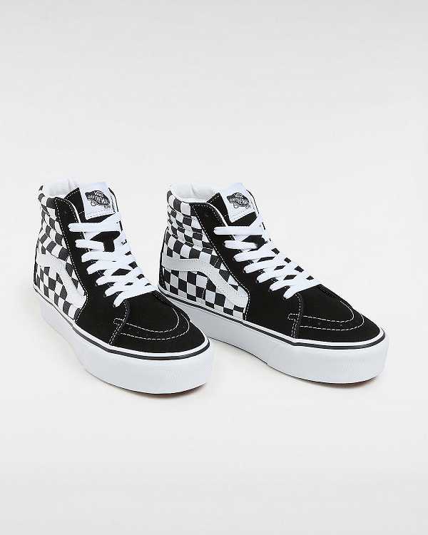 Black / White Women Vans Sk8-Hi Platform 2.0 Sneakers Canada | VN1702635