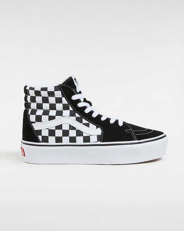 Black / White Women Vans Sk8-Hi Platform 2.0 Sneakers Canada | VN1702635