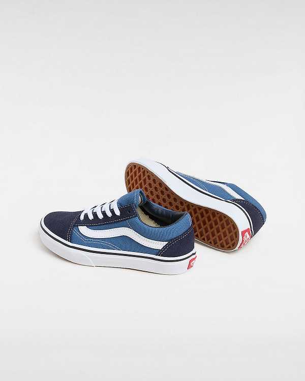 Blue Kids' Vans Old Skool (4-8 Years) Sneakers Canada | VN7986510