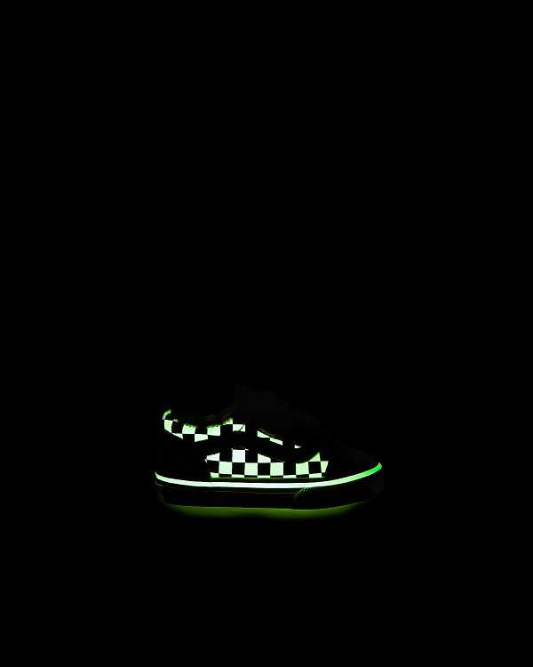 Blue Kids' Vans Old Skool Hook and Loop Glow (1-4 Years) Sneakers Canada | VN2546831