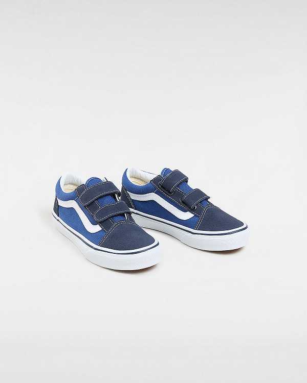 Blue Kids' Vans Old Skool Velcro (4-8 years) Sneakers Canada | VN0213958