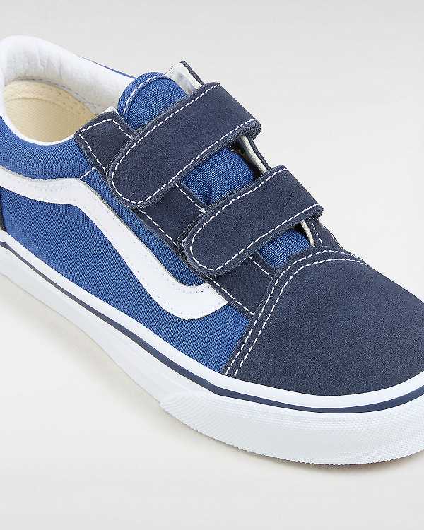 Blue Kids' Vans Old Skool Velcro (4-8 years) Sneakers Canada | VN0213958