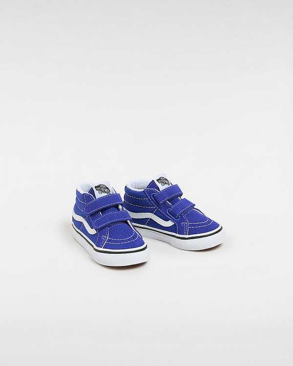 Blue Kids' Vans Sk8-Mid Reissue Hook and Loop (1-4 Years) Sneakers Canada | VN5043782