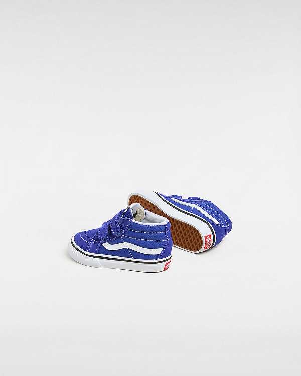 Blue Kids' Vans Sk8-Mid Reissue Hook and Loop (1-4 Years) Sneakers Canada | VN5043782