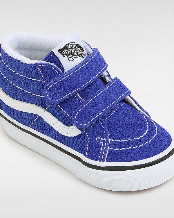Blue Kids' Vans Sk8-Mid Reissue Hook and Loop (1-4 Years) Sneakers Canada | VN5043782