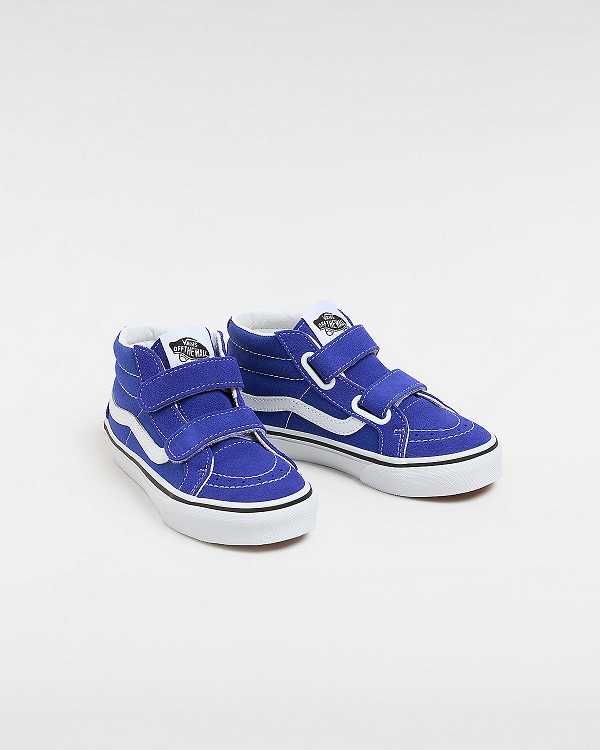 Blue Kids' Vans Sk8-Mid Reissue Hook and Loop (4-8 years) Sneakers Canada | VN4893610