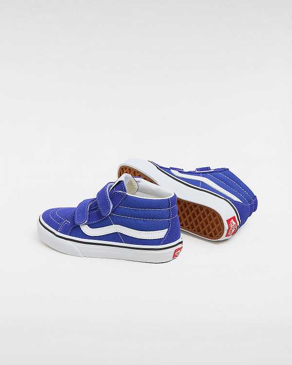 Blue Kids' Vans Sk8-Mid Reissue Hook and Loop (4-8 years) Sneakers Canada | VN4893610