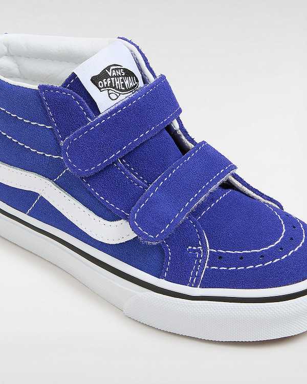 Blue Kids' Vans Sk8-Mid Reissue Hook and Loop (4-8 years) Sneakers Canada | VN4893610