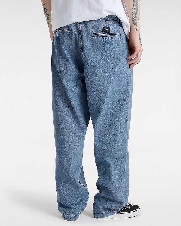 Blue Men Vans Authentic Chino Loose Tapered Pleated Pants Canada | VN3481069