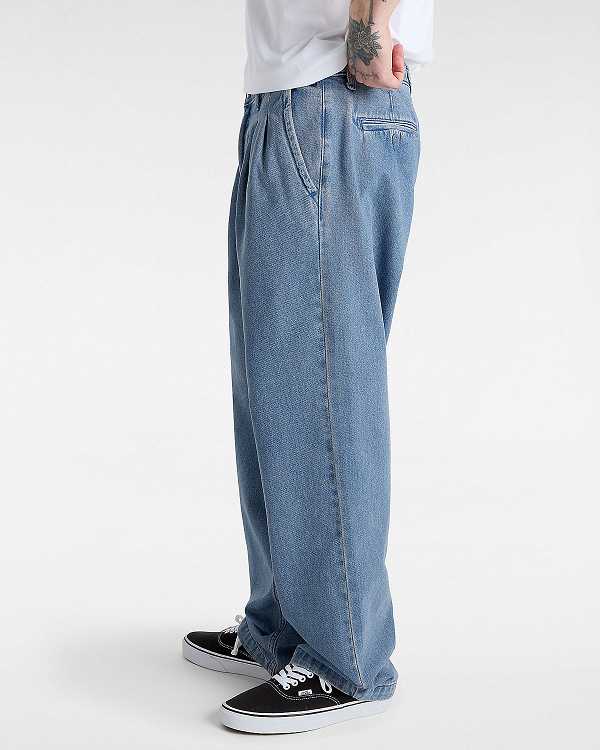 Blue Men Vans Authentic Chino Loose Tapered Pleated Pants Canada | VN3481069