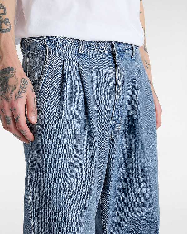 Blue Men Vans Authentic Chino Loose Tapered Pleated Pants Canada | VN3481069