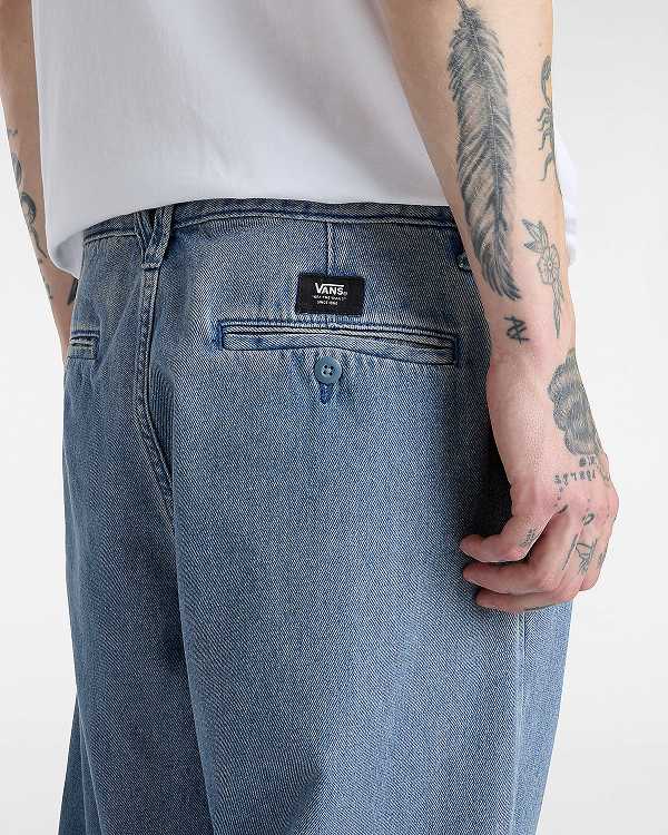 Blue Men Vans Authentic Chino Loose Tapered Pleated Pants Canada | VN3481069