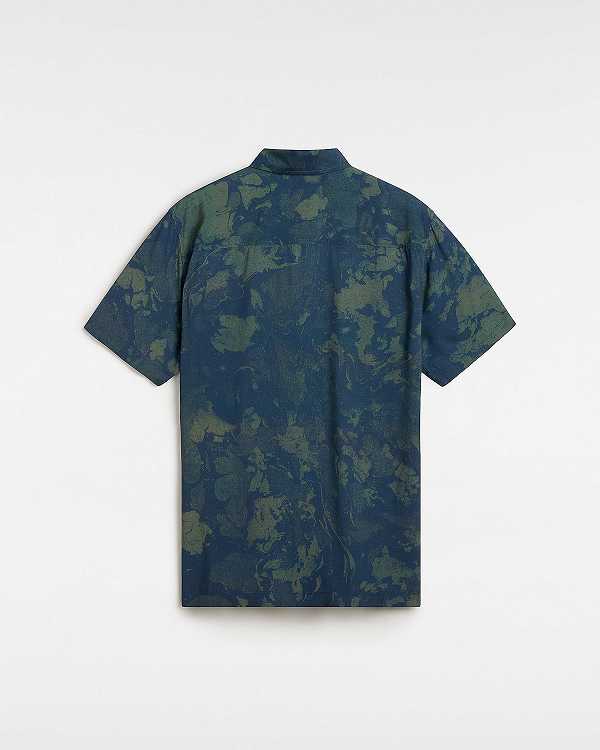 Blue Men Vans Camp Loose Collar Shirts Canada | VN0319587
