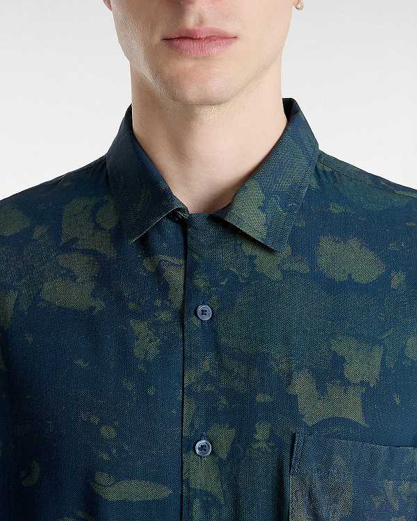 Blue Men Vans Camp Loose Collar Shirts Canada | VN0319587