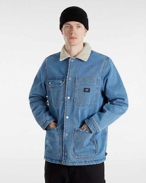 Blue Men Vans Drill Chore Denim Jacket Canada | VN2610874
