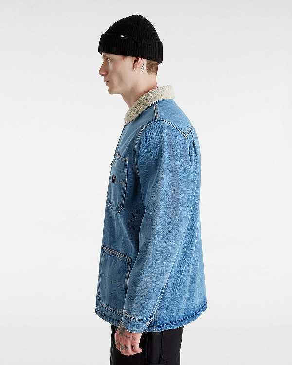 Blue Men Vans Drill Chore Denim Jacket Canada | VN2610874