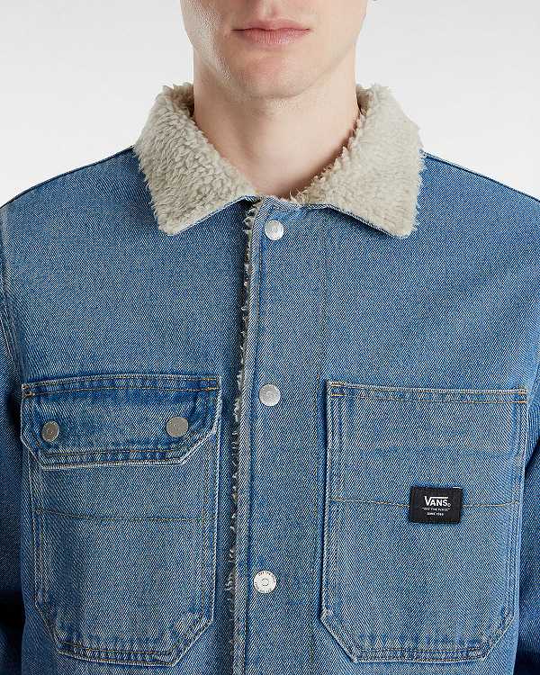 Blue Men Vans Drill Chore Denim Jacket Canada | VN2610874