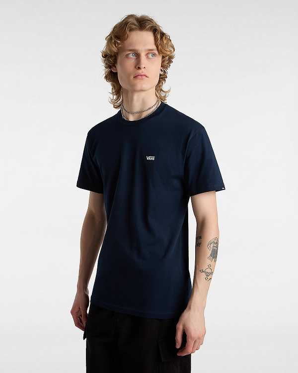 Blue Men Vans Left Chest Logo T Shirts Canada | VN7596412