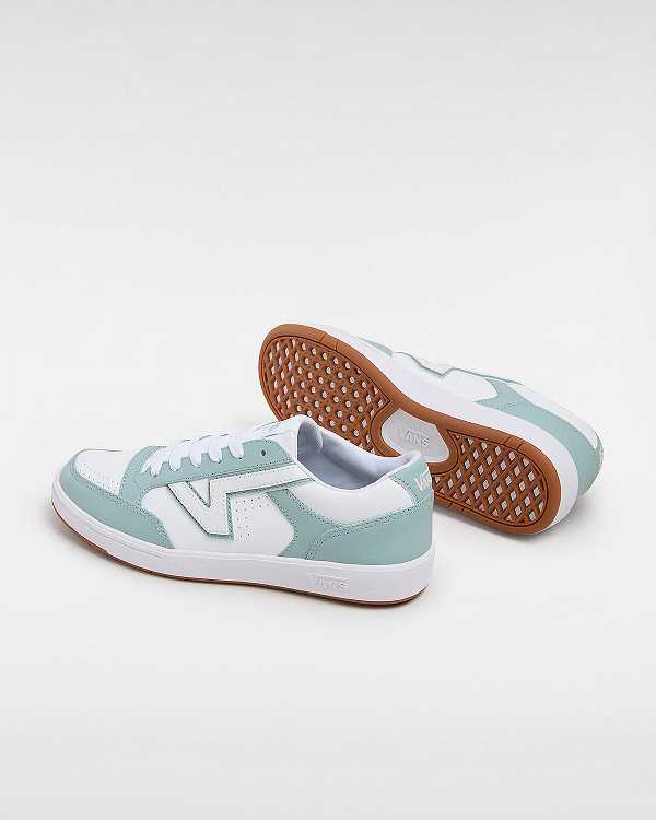 Blue Men Vans Lowland Leather ComfyCush Tennis Shoes Canada | VN4605192