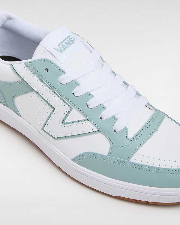 Blue Men Vans Lowland Leather ComfyCush Tennis Shoes Canada | VN4605192