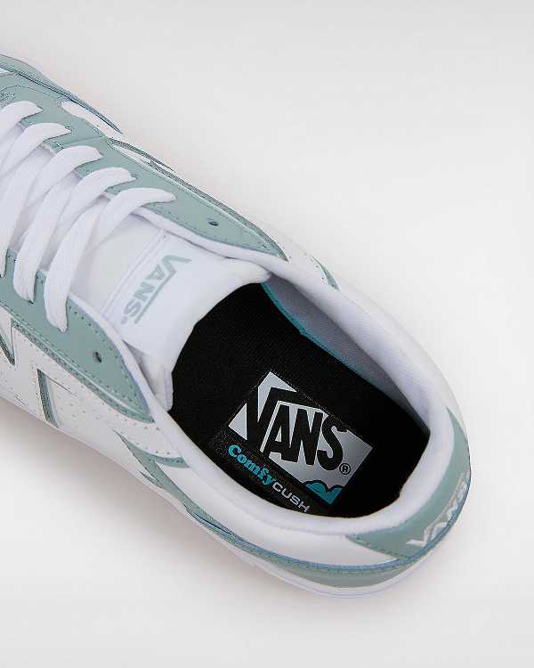 Blue Men Vans Lowland Leather ComfyCush Tennis Shoes Canada | VN4605192
