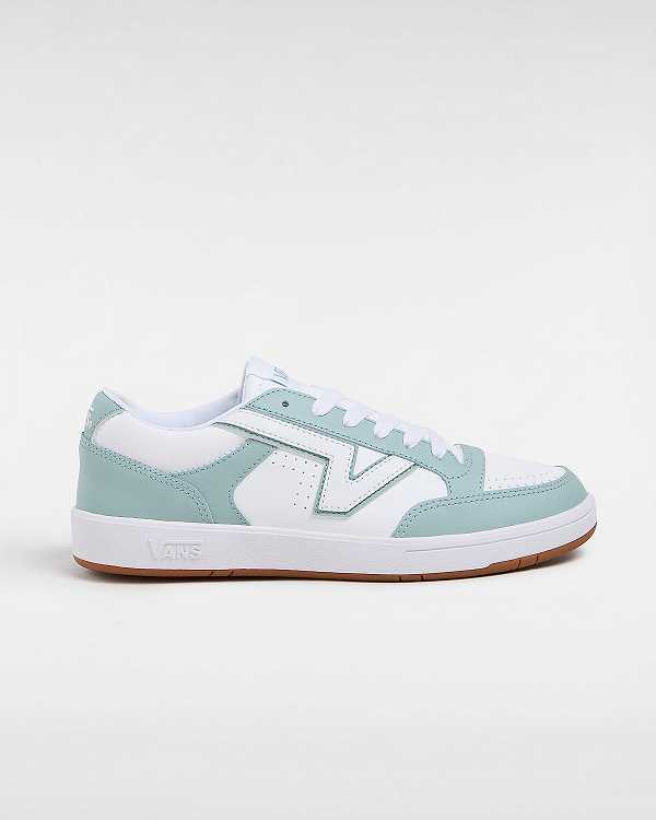 Blue Men Vans Lowland Leather ComfyCush Tennis Shoes Canada | VN4605192