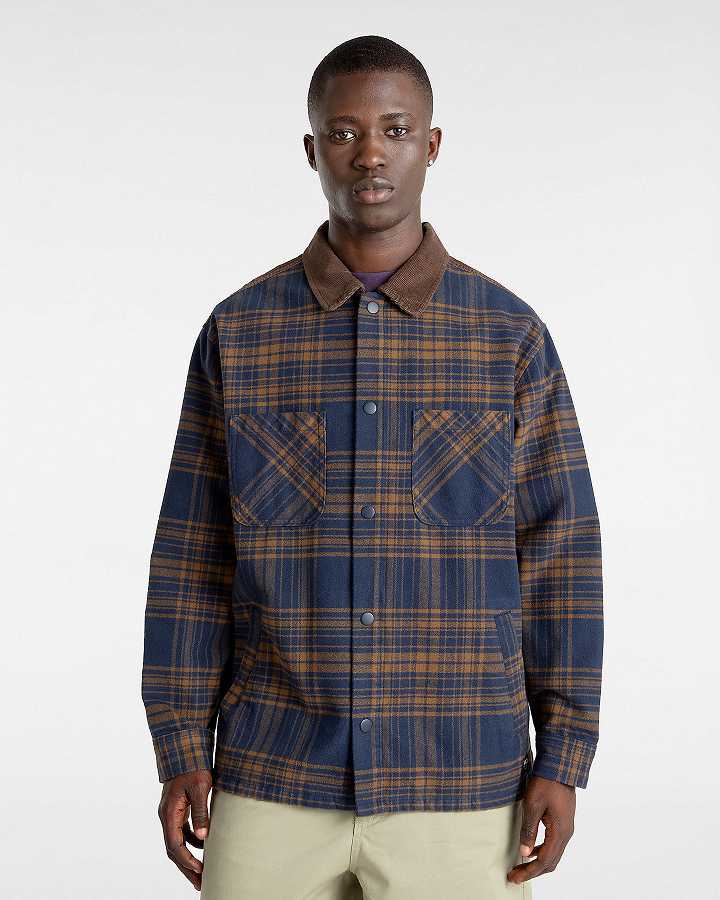 Blue Men Vans Nelson Heavyweight Shacket Shirts Canada | VN1957084