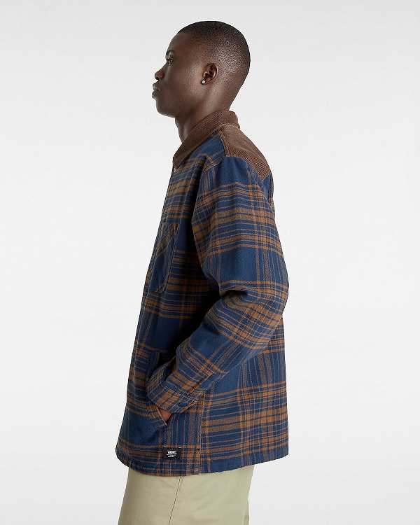 Blue Men Vans Nelson Heavyweight Shacket Shirts Canada | VN1957084