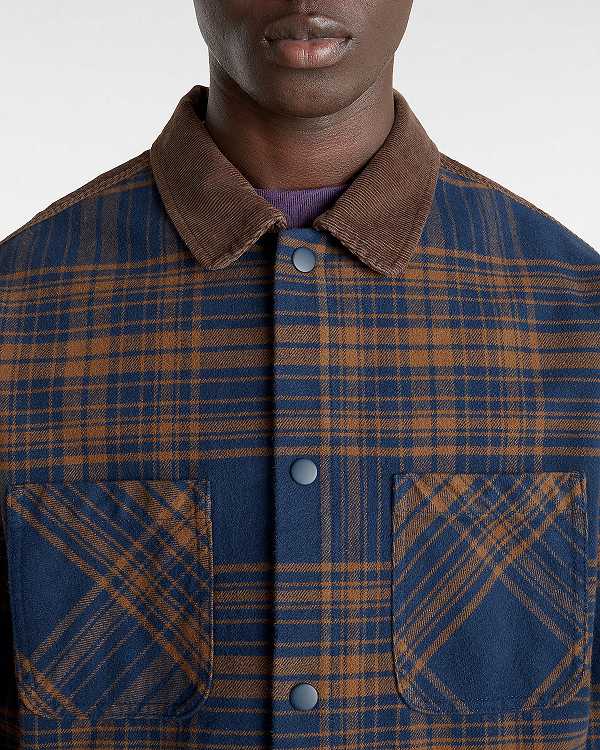 Blue Men Vans Nelson Heavyweight Shacket Shirts Canada | VN1957084