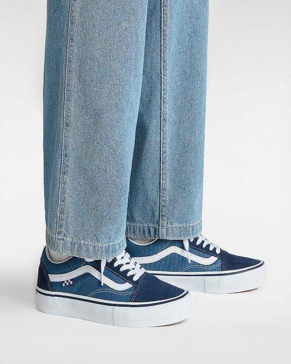 Blue Men Vans Old Skool Skate Shoes Canada | VN9407618