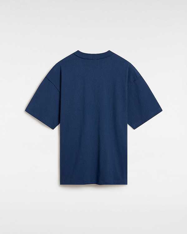 Blue Men Vans Premium Short Sleeve T Shirts Canada | VN7139826