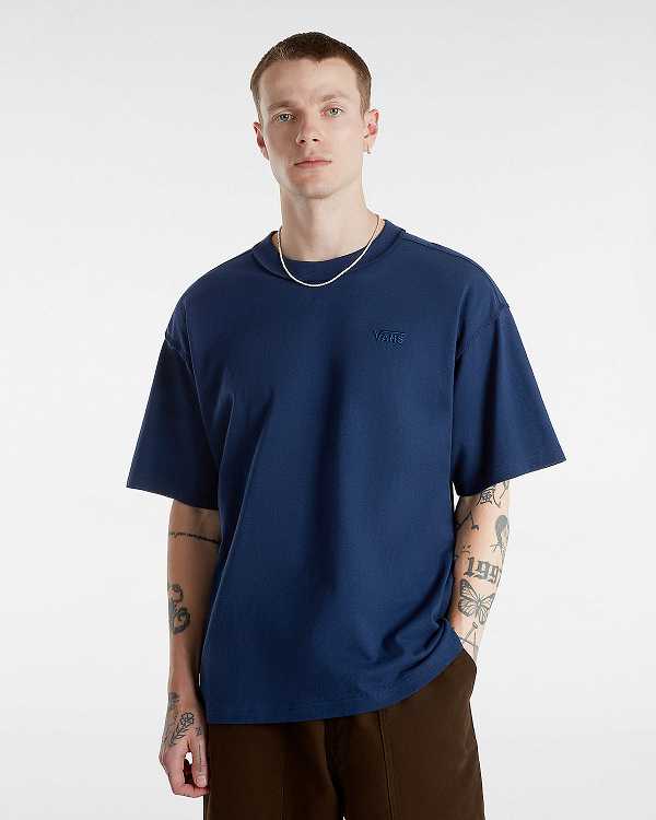 Blue Men Vans Premium Short Sleeve T Shirts Canada | VN7139826