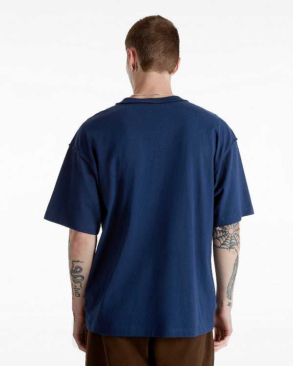 Blue Men Vans Premium Short Sleeve T Shirts Canada | VN7139826
