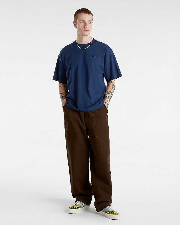 Blue Men Vans Premium Short Sleeve T Shirts Canada | VN7139826