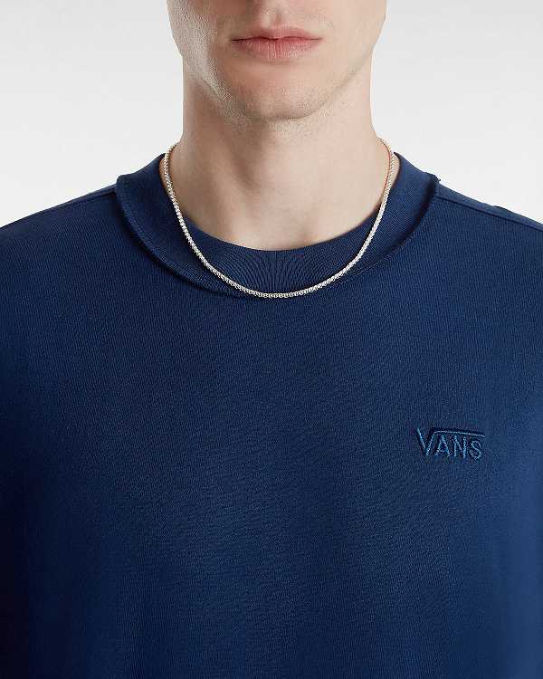 Blue Men Vans Premium Short Sleeve T Shirts Canada | VN7139826