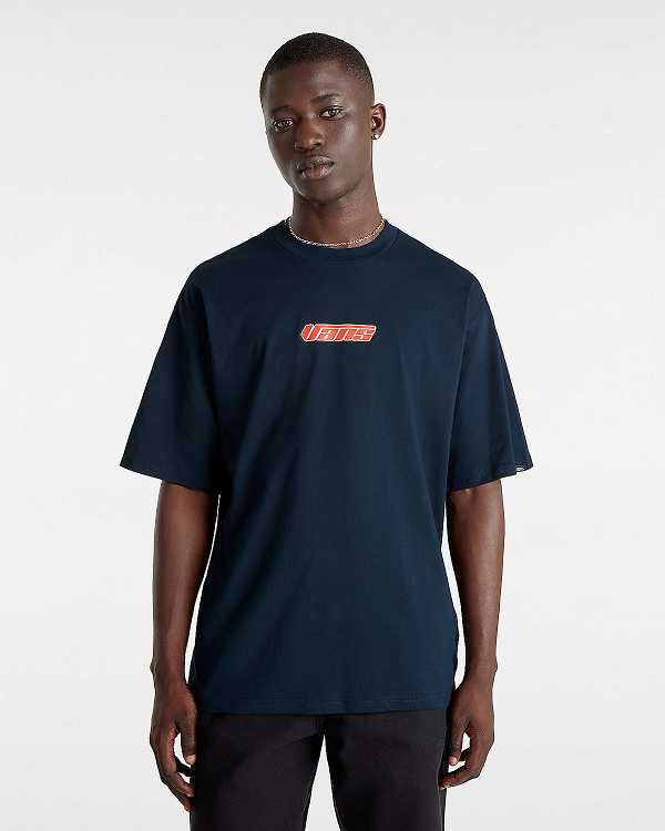Blue Men Vans Retro Hook and Loop T Shirts Canada | VN9514207