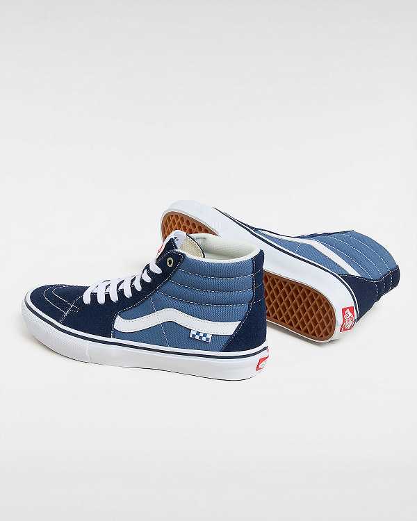 Blue Men Vans Sk8-Hi Skate Shoes Canada | VN8350279