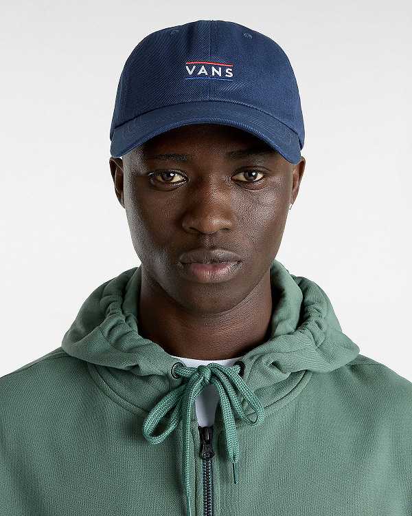 Blue Unisex Vans Half Box Curved Bill Jockey Hats Canada | VN8465173