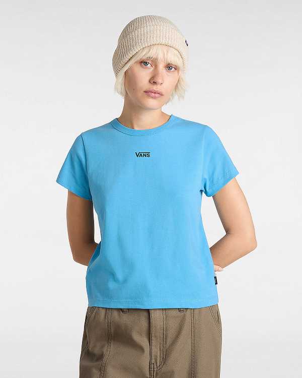 Blue Women Vans Basic mini T Shirts Canada | VN0849356