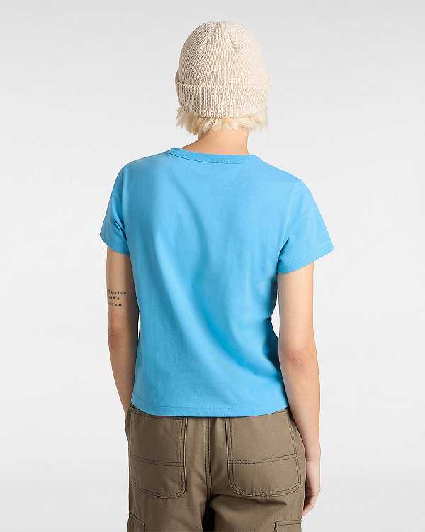 Blue Women Vans Basic mini T Shirts Canada | VN0849356