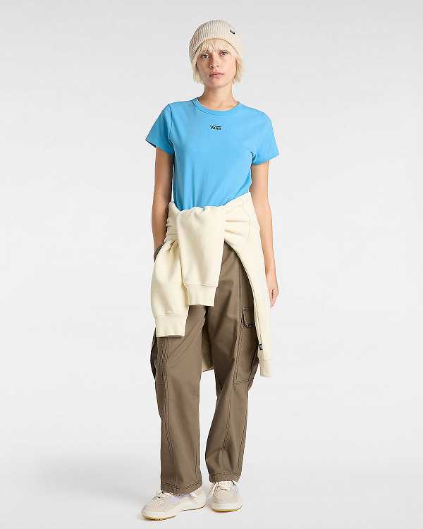 Blue Women Vans Basic mini T Shirts Canada | VN0849356